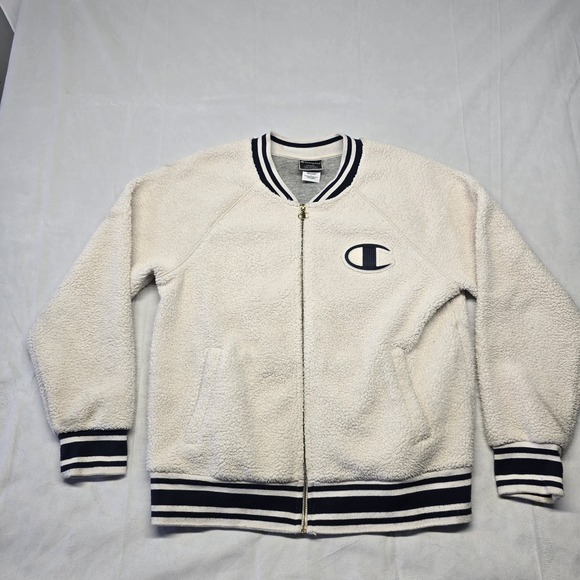 champion sherpa fleece Full Zip jacket Women XL Cream - Picture 1 of 5